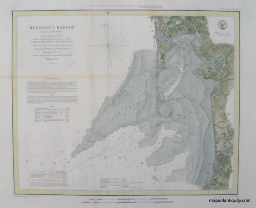 Reproduction-Hand-Colored-Wellfleet-Harbor-Massachusetts---Reproduction---Reproduction-Cape-Cod-and-Islands---U.S.-Coast-Survey-Maps-Of-Antiquity