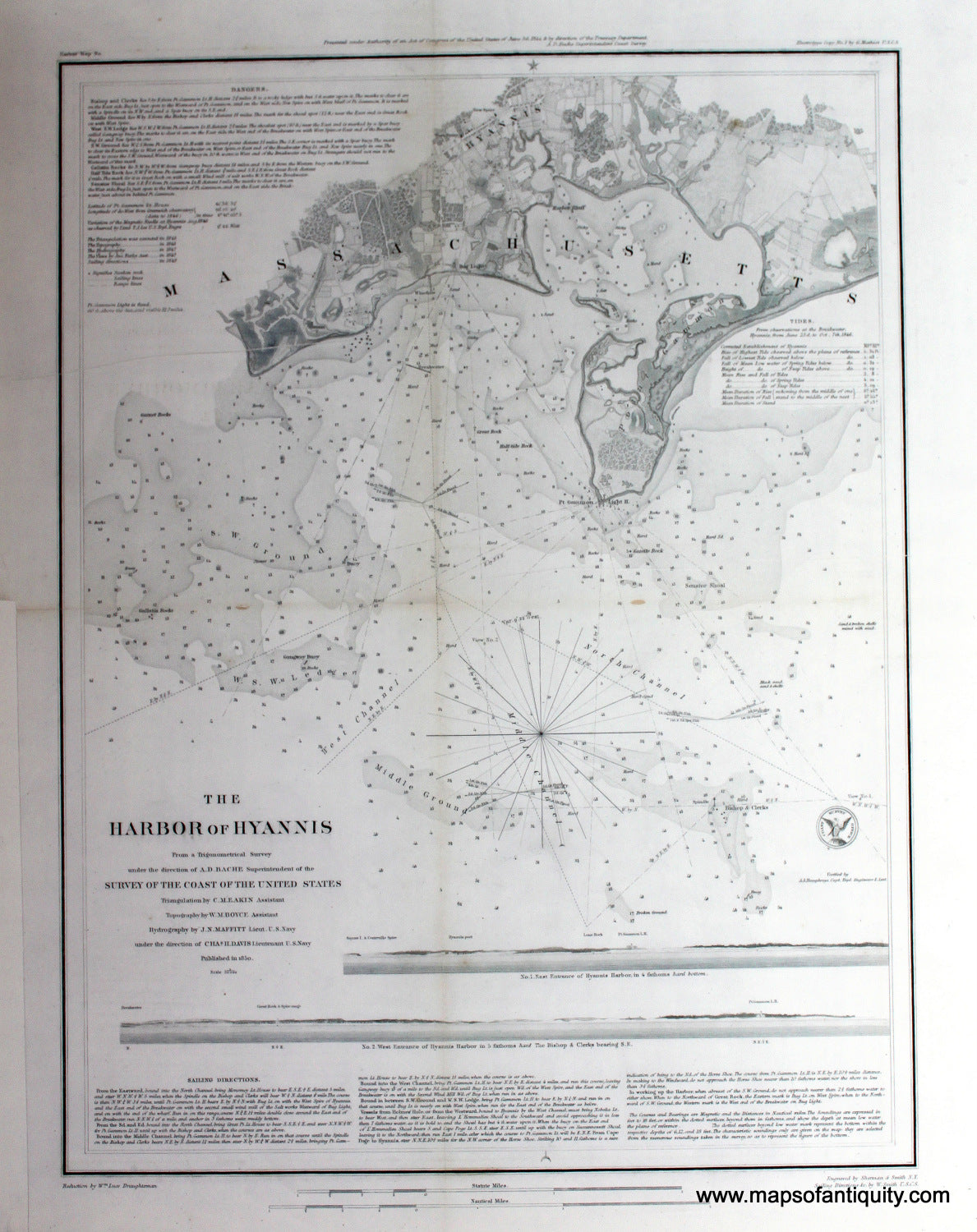 Reproduction-The-Harbor-of-Hyannis---Reproduction---Reproduction-Cape-Cod-and-Islands---U.S.-Coast-Survey-Maps-Of-Antiquity
