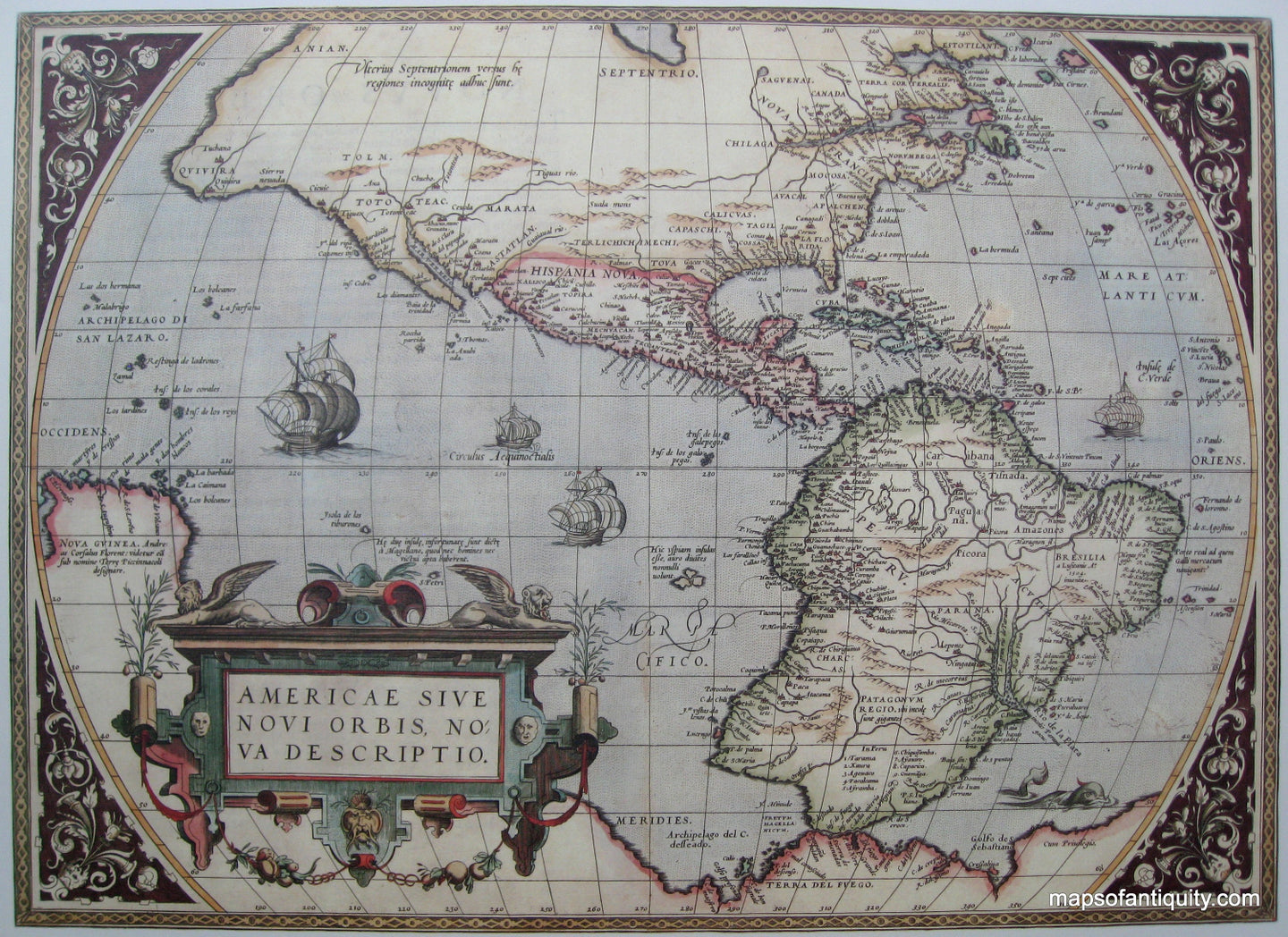 Reproduction-Americae-Sive-Novi-Orbis-Nova-Descriptio---Reproduction---Reproduction-North-America-c.-1572-Ortelius-Maps-Of-Antiquity