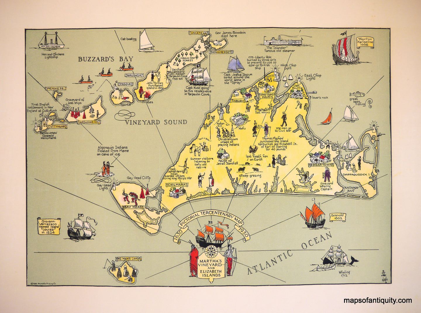 Reproduction-Martha's-Vineyard-and-Elizabeth-Islands---Reproduction---Reproduction-Cape-Cod-and-Islands--Reproduction-Maps-Of-Antiquity