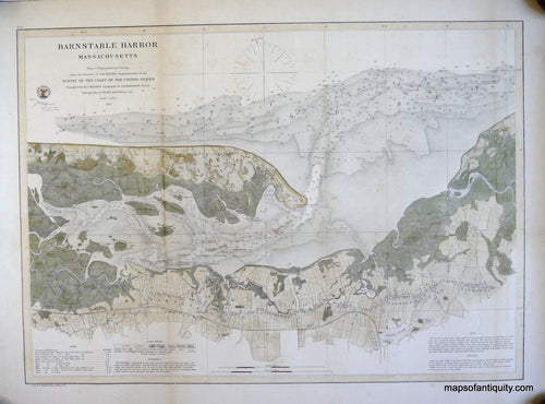 Reproduction-Barnstable-Harbor-Massachusetts---Reproduction---Reproduction-Cape-Cod-and-Islands-Reproduction-U.S-Coast-Survey-Maps-Of-Antiquity
