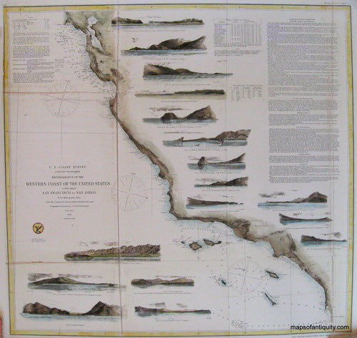 Reproduction-Antique-Map-Western-Coast-of-the-United-States-San-Francisco-to-San-Diego