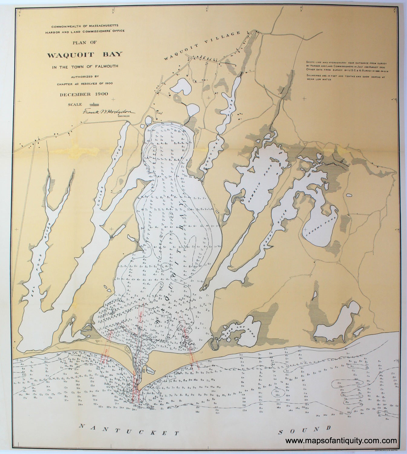 Reproduction-Map-Waquoit-Bay-Chart-1900
