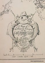 Load image into Gallery viewer, A Map of the Property belonging to the Fly-Fisher&#39;s Club of Brooklyn, Reproduction Map
