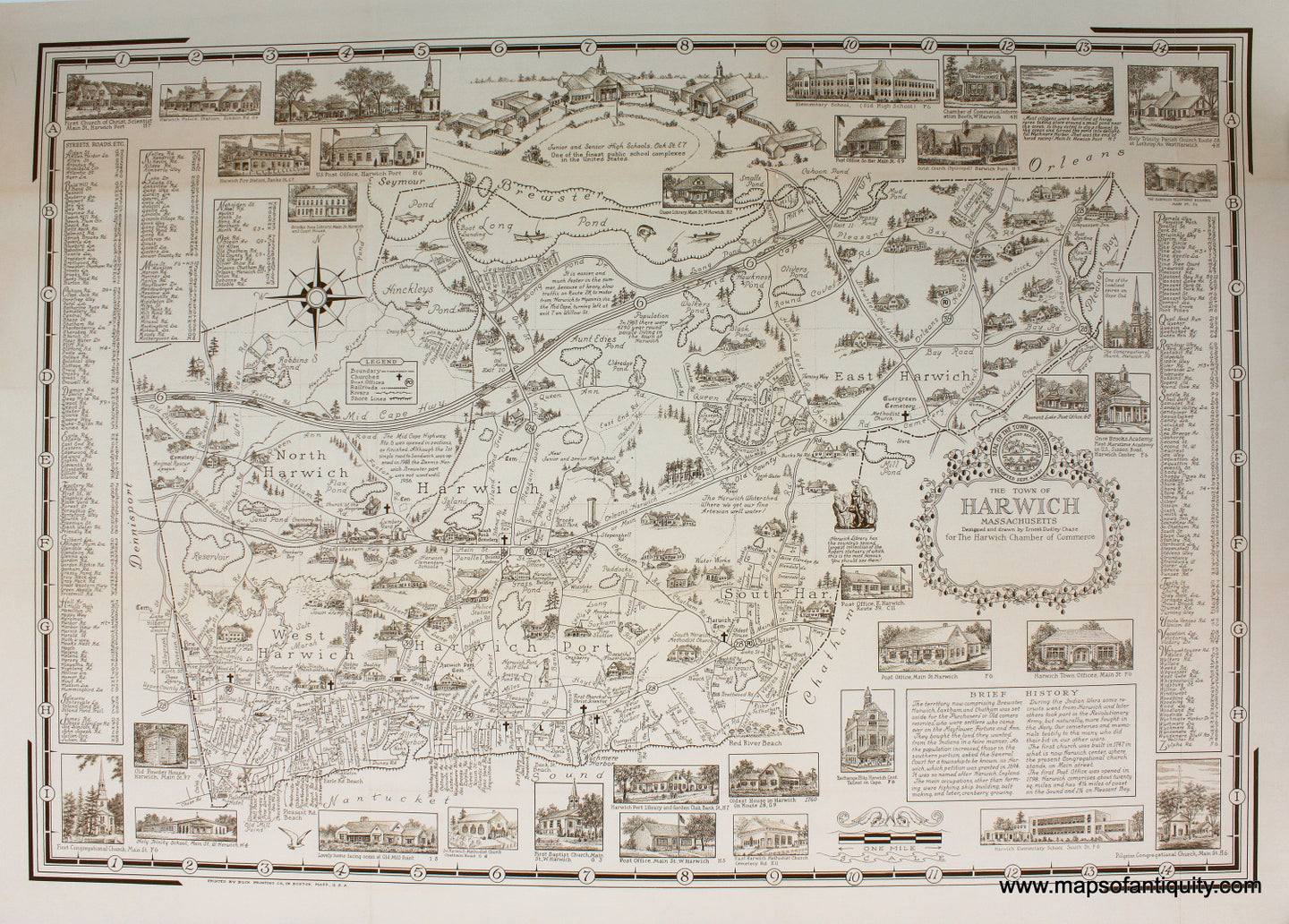 Reproduction-The-Town-of-Harwich-by-Ernest-Dudley-Chase-reproduction-Reproductions--c.-1950-60-Reproduction-Maps-Of-Antiquity