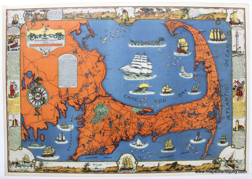 Reproduction-Antique-Map-of-Cape-Cod-1930