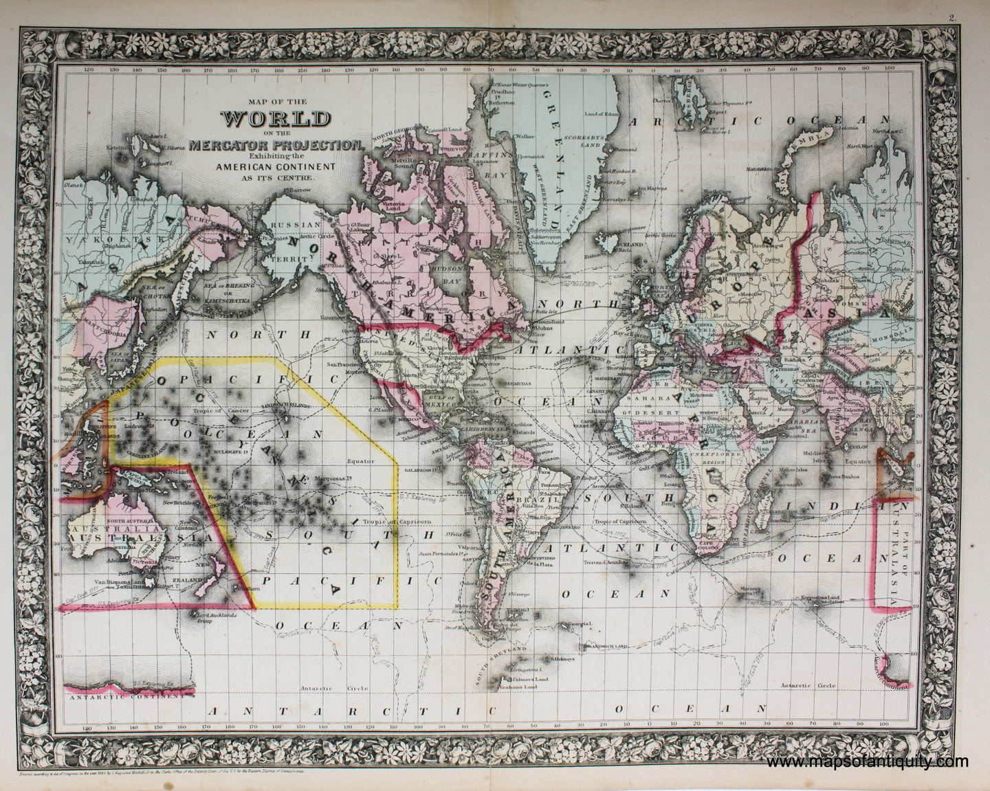 Reproduction-Map-of-the-World-on-the-Mercator-Projection-Reproduction-Reproductions---Mitchell-Maps-Of-Antiquity