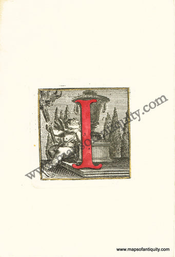 Reproduction-antique-print-letter-I-Initial-Italy