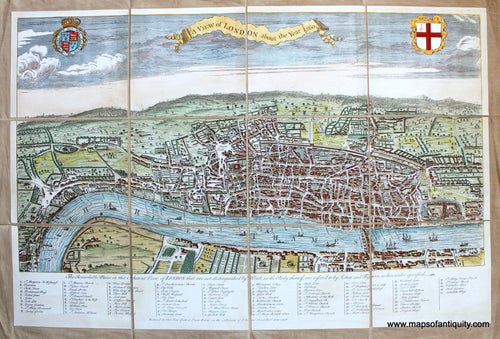 High-quality-Reproduction-A-View-of-London-about-1560---Reproduction-Reproductions---Reproduction-Maps-Of-Antiquity