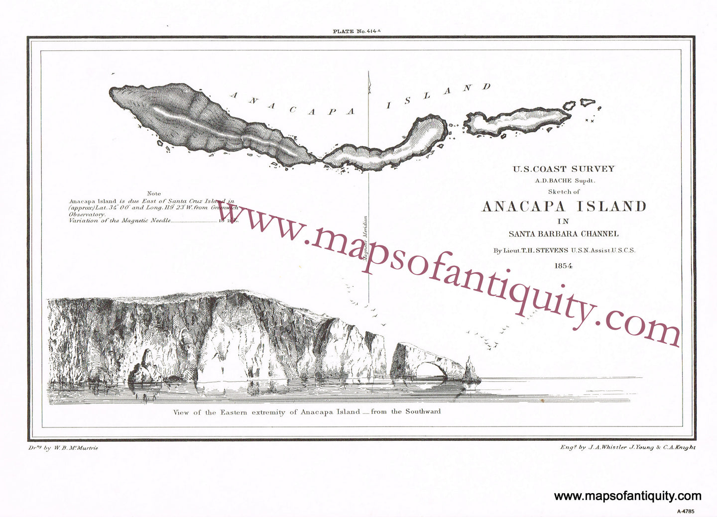 Reproduction-Sketch-of-Anacapa-Island-in-Santa-Barbara-Channel---Reproduction-Reproductions---Reproduction-Maps-Of-Antiquity