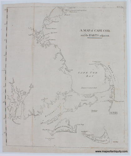 Reproduction-A-Map-of-Cape-Cod-and-the-Parts-adjacent.--Reproduction-Reproductions--Cape-Cod-&-Islands--1791-Isaiah-Thomas/Massachusetts-Magazine-Maps-Of-Antiquity