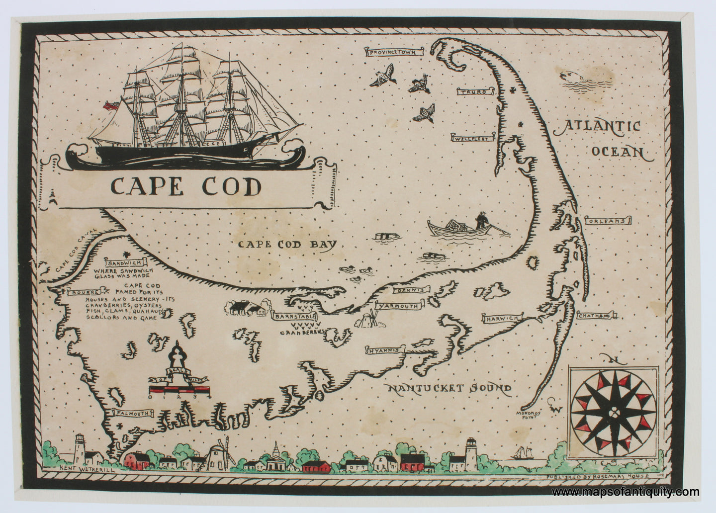 Antique-Map-Reproduction-High-Quality-Giclee-Reproductions-Print-Prints-Cape-Cod-Mass.-MA-Massachusetts-Maps-of-Antiquity