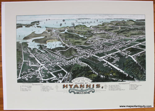 Print-Prints-Reproduction-Reproductions-Antique-Map-Bird's-Eye-View-of-the-town-of-Provincetown-Barnstable-County-Mass.-1882-Maps-of-Antiquity