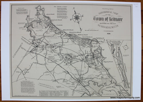 Print-Prints-Reproduction-Reproductions-Map-Tercentenary-Edition-Historical-Map-of-the-Town-of-Scituate-Plymouth-County-Massachusetts-Incorporated-1636-Frederick-T-Bailey-1929-Maps-of-Antiquity