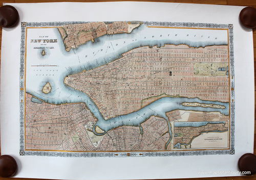 Digitally-Engraved-Specialty-Reproduction-Reproductions-Antique-Map-of-New-York-and-the-Adjacent-Cities-City-Maps-of-Antiquity