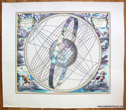 Antique-Map-Soliscirca-Orbem-Terrarum-Spiralis-Revolutio-World-Globe-Celestial-Revolution-Reproduction-Reproductions-Janssonius-1661-Maps-of-Antiquity