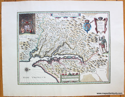Antique-Map-Virginia-Coast-Nova-Virginia-Tabula-Reproduction-Reproductions-Blaeu-1636-Maps-Of-Antiquity