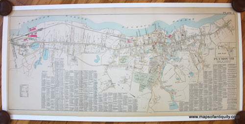 Antique-Map-Plate-3-Plymouth-Town-of-MA-Reproduction-Reproductions-Richards-1903-Maps-Of-Antiquity