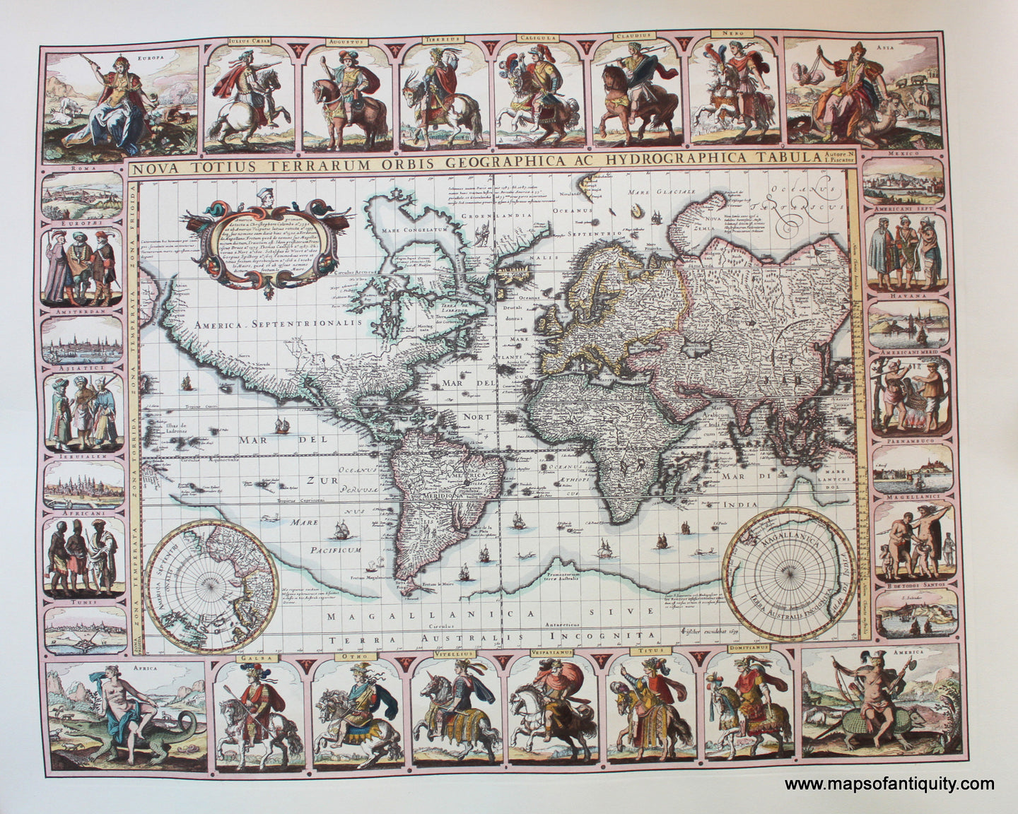 Reproduction-Reproductions-Antique-Map-of-World-Globe-Nova-Totius-Terrarum-Orbis-Geographica-ac-Hydrographica-Tabula-Visscher-Maps-of-Antiquity