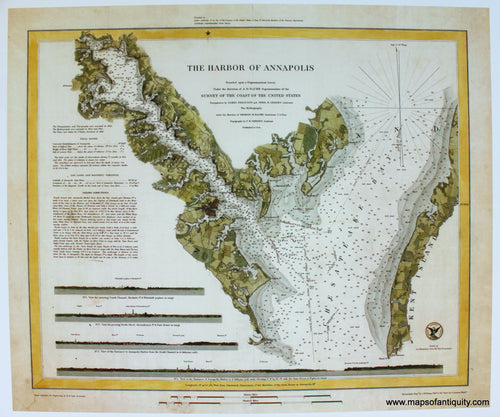 Reproduction-The-Harbor-of-Annapolis-Reproductions-1846-USCS-Southern-US-Mid-Atlantic-US-&-Caribbean-1800s-19th-century-Maps-of-Antiquity