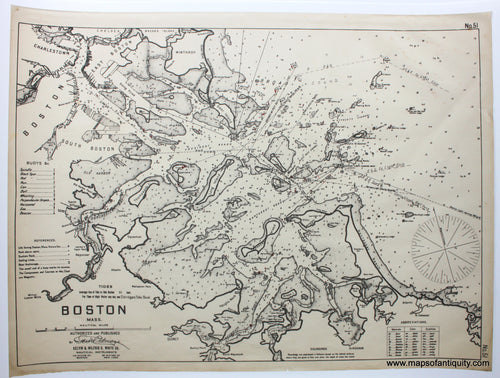 Reproduction-Reproductions-Eldridge-Boston-Mass.-Massachusetts-City-Harbor-Harbors-Nautical-Chart-Charts-Antique-Map-Maps-of-Antiquity