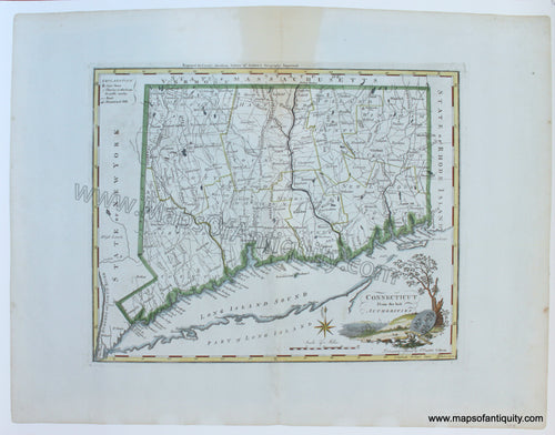 Reproductions-Connecticut-From-the-Best-Authorities-Reproduction-Carey-New-England-&-Northeast-General-&-Towns-1800s-19th-century-Maps-of-Antiquity