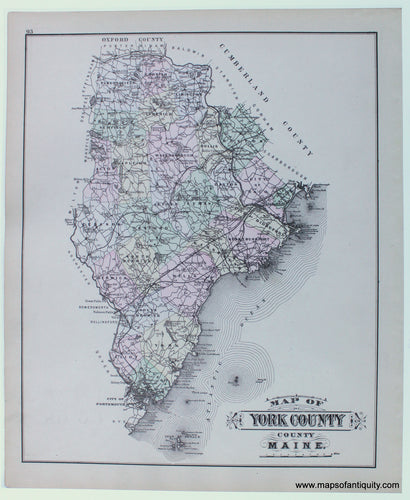 Reproductions-Map-of-York-County-Maine-Reproduction-Stuart/Colby-New-England-&-Northeast-General-&-Towns-1800s-19th-century-Maps-of-Antiquity