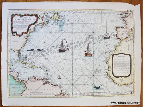 High-quality-Reproduction-Atlantic-Ocean-Carte-Reduite-de-l'Ocean-Occidental-Reproduction-1800s-19th-century-Maps-of-Antiquity