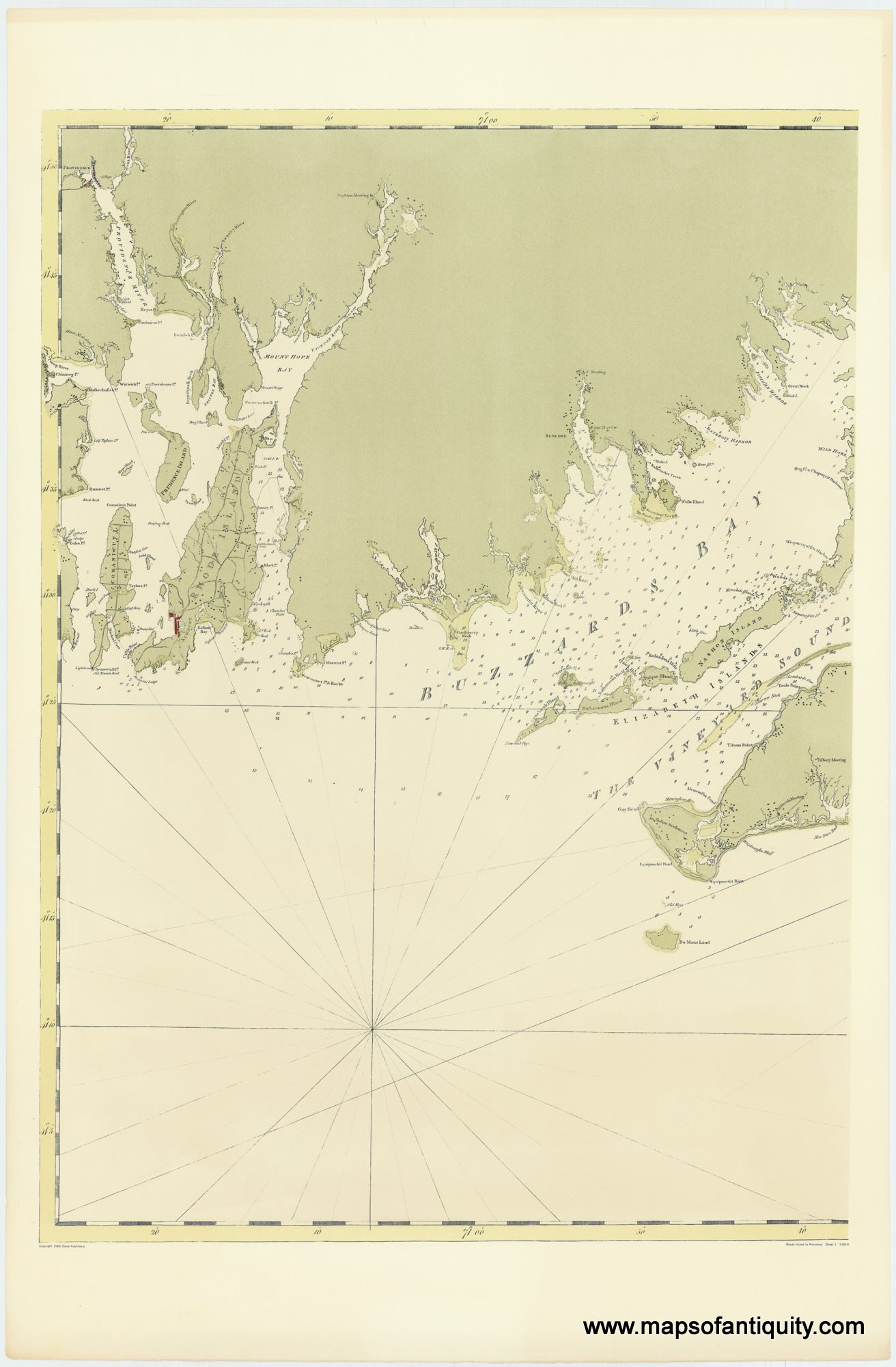 Reproduction-1700s-Reproduction-of-Des-Barres'-Chart-of-Providence-to-Onset-and-Newport-to-Woods-Hole-Narragansett-Elizabeth-Islands-Martha's-Vineyard-1700s-Maps-of-Antiquity