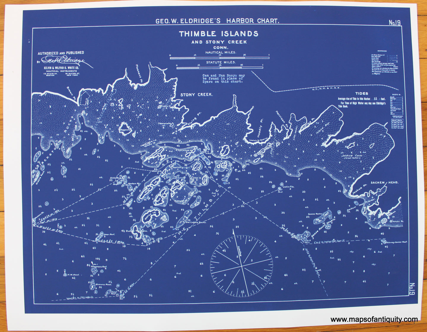 Reproduction-Thimble-Islands-and-Stony-Creek,-Conn.-Connecticut-Eldridge-Eldridge'sHarbor-Chart-Reproductions-New-England-&-Northeast-General-&-Towns-1800s-19th-century-Maps-of-Antiquity