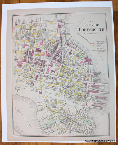 Reproduction-The-City-of-Portsmouth-New-Hampshire-Reproductions-New-England-&-Northeast-General-&-Towns-1800s-19th-century-Maps-of-Antiquity