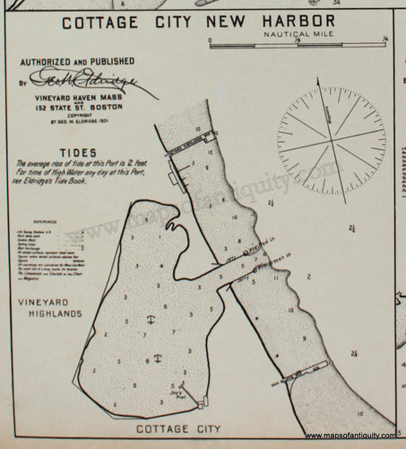 Reproduction-Cotuit-Port-and-Osterville-Cottage-City-New-Harbor-and-Chatham-Mass.---Reproduction-1901-Eldridge-Cape-Cod-and-Islands--1900s-20th-century-Maps-of-Antiquity