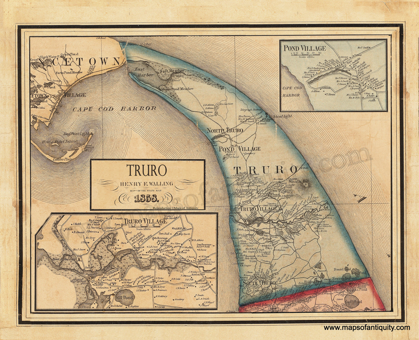 Truro 1858 - Reproduction Map