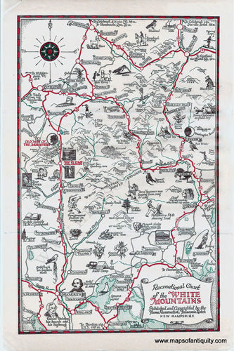 High-Quality-Giclee-Reproduction-Recreational-Chart-of-the-White-Mountains---Maps-Of-Antiquity