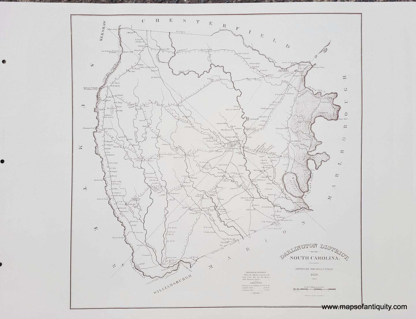 Reproduction-Darlington District, South Carolina-1825 / 1979--Maps-Of-Antiquity