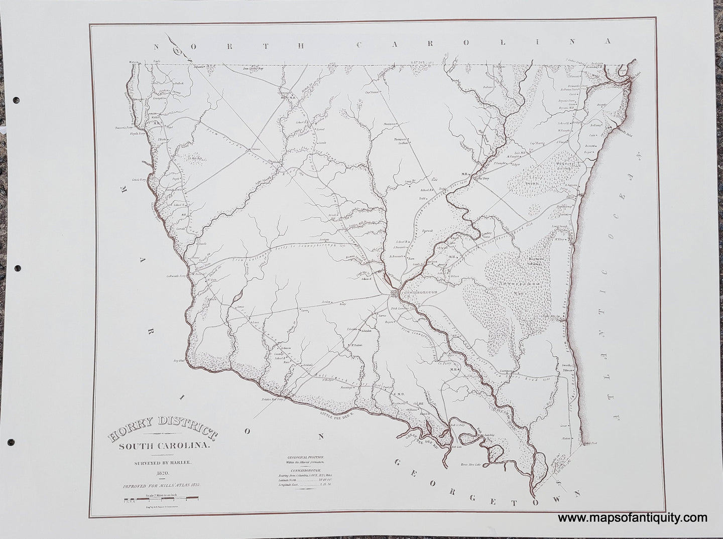 Reproduction-Horry District, South Carolina-1825 / 1979--Maps-Of-Antiquity
