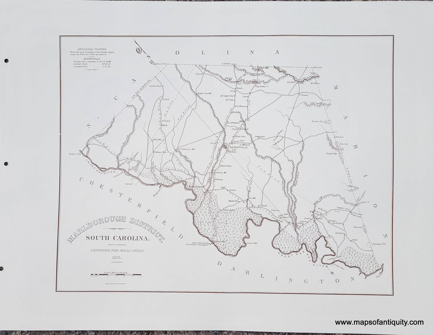 Reproduction-Marlboro District, South Carolina-1825 / 1979--Maps-Of-Antiquity