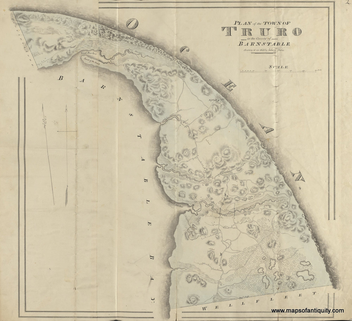 High-Quality-Giclee-Reproduction-Plan-of-the-Town-of-Truro-in-the-County-of-Barnstable-1831---Maps-Of-Antiquity