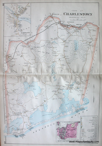 Antique-Hand-Colored-Map-Town-of-Charlestown-United-States-Northeast-1895-Everts-&-Richards-Maps-Of-Antiquity