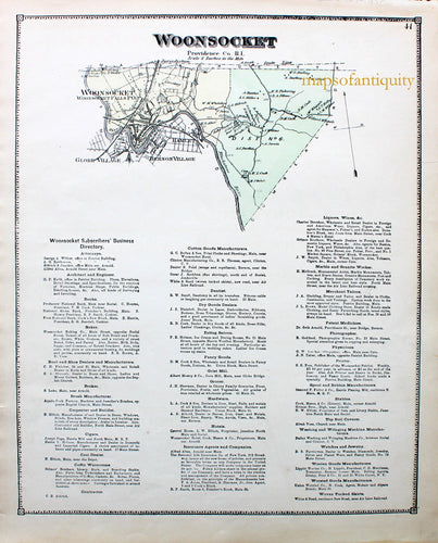 Antique-Hand-Colored-Map-Woonsocket-Rhode-Island-Rhode-Island--1870-Beers-Maps-Of-Antiquity