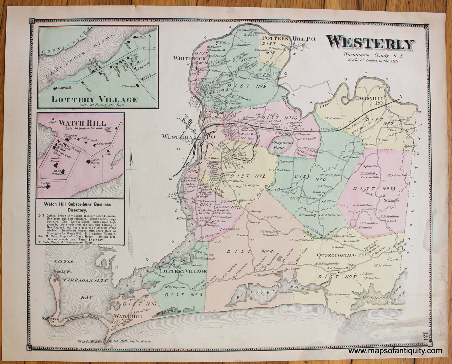 Antique-Map-Westerly-Rhode-Island-RI-map