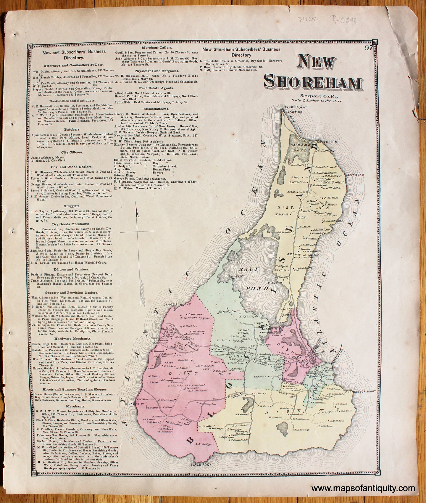 Antique-Map-New-Shoreham-Rhode-Island-Town-Maps-of-Antiquity