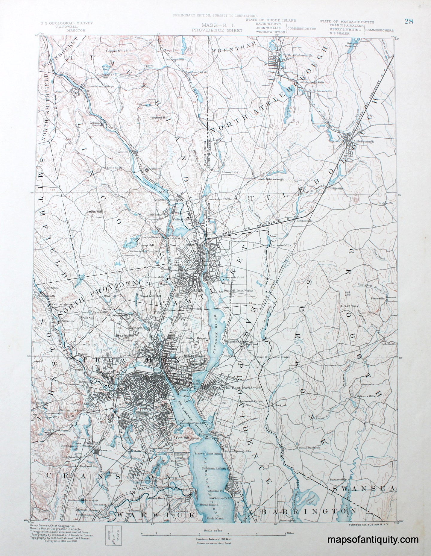 Topographical-Map-MA/RI-Providence-Sheet-antique-topo-map-United-States-Rhode-Island-1890-USGS-Maps-Of-Antiquity