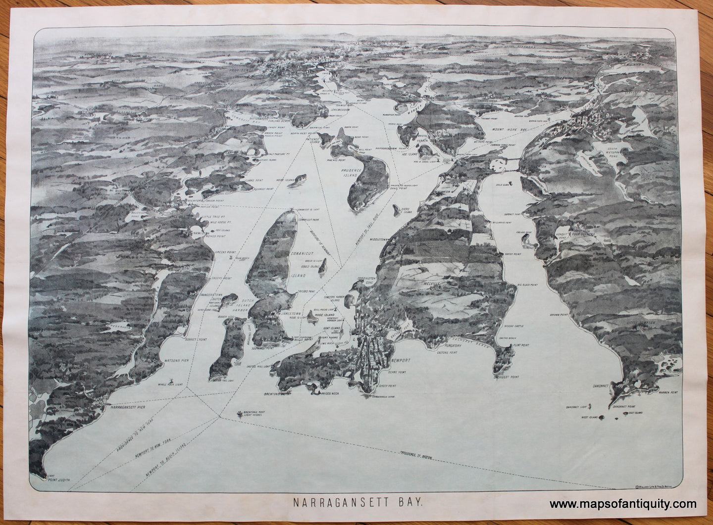 Antique-Map-Bird's-Eye-View-Narragansett-Bay-1900-Walker