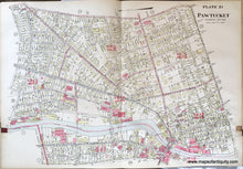 Load image into Gallery viewer, Antique-Hand-Colored-Map-Pawtucket-Business-Section-plate-21-1917-Richards-Rhode-Island-1900s-20th-century-Maps-of-Antiquity
