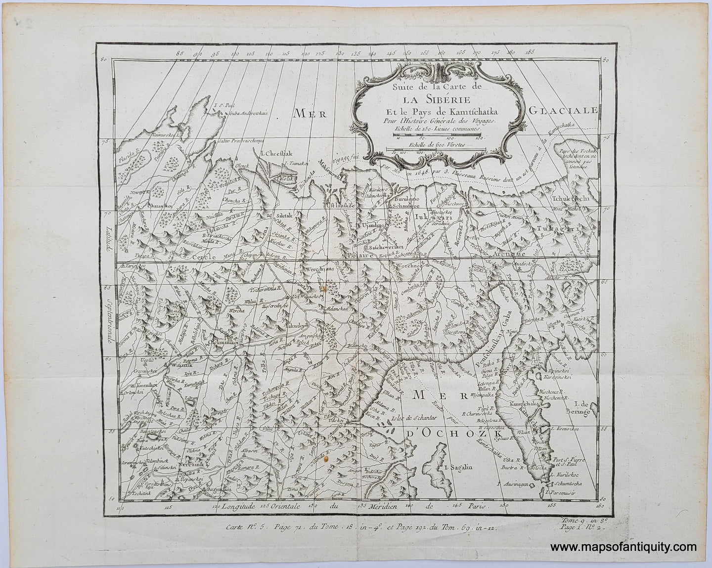 Antique-Map-Suite-Carte-de-la-Siberie-Bellin-Siberia-Russia-in-Asia-1757-1750s-1700s-18th-century-Maps-of-Antiquity
