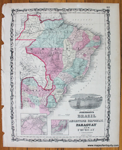 Antique-Map-Johnson's-Brazil-Argentine-Republic-Paraguay-and-Uruguay.