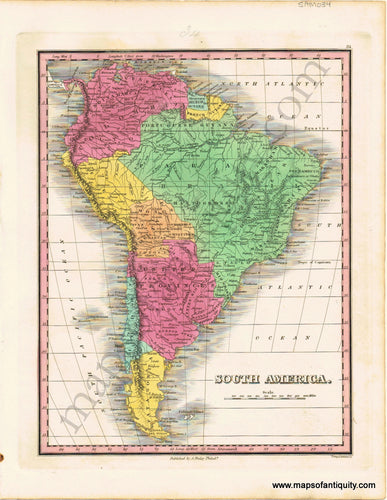 Antique-Hand-Colored-Map-South-America.-South-America-South-America-General-1832-Anthony-Finley-Maps-Of-Antiquity