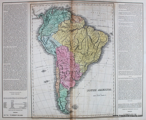 Antique-Hand-Colored-Map-South-America.-No.-46.-South-America--1822-Carey-&-Lea-Maps-Of-Antiquity
