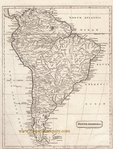Black-and-White-Antique-Map-South-America-South-America--1816-Carey-and-Warner-Maps-Of-Antiquity